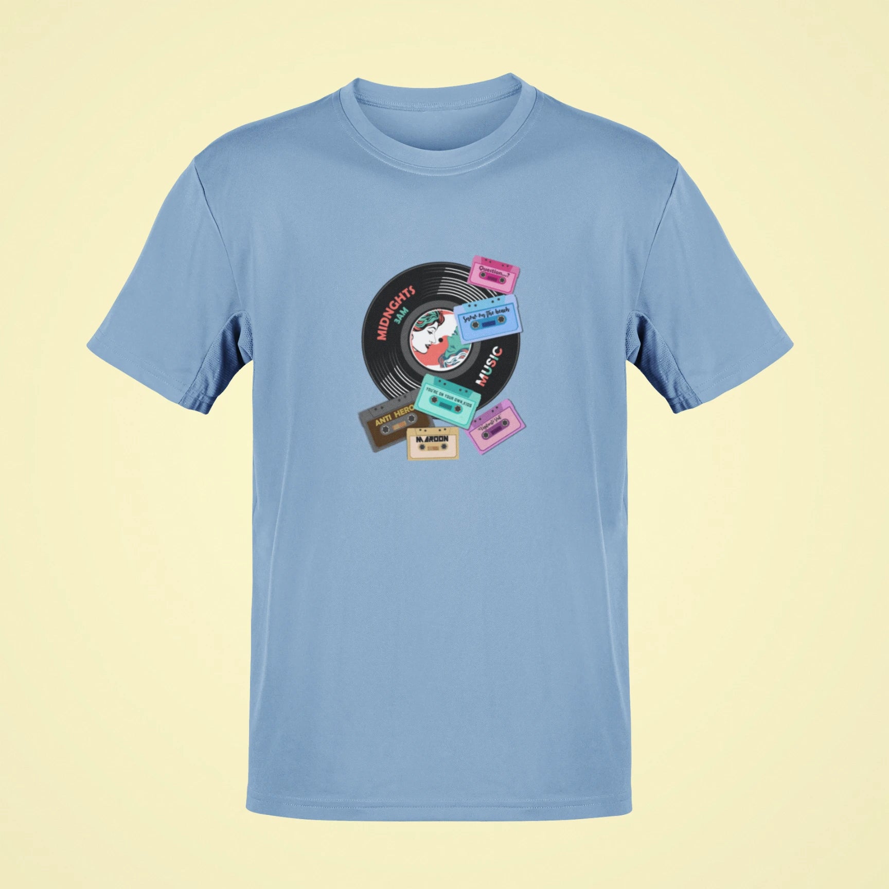 taylor swift albums cds and cassette oversized t shirt baby blue