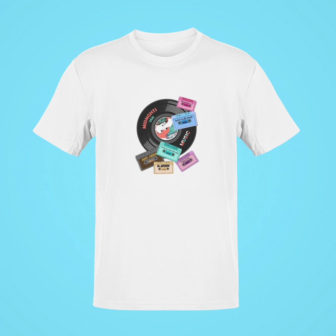 taylor swift albums cds and cassette oversized t shirt rose