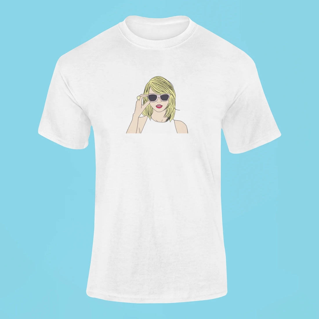 taylor swift face cutout t shirt royal blue