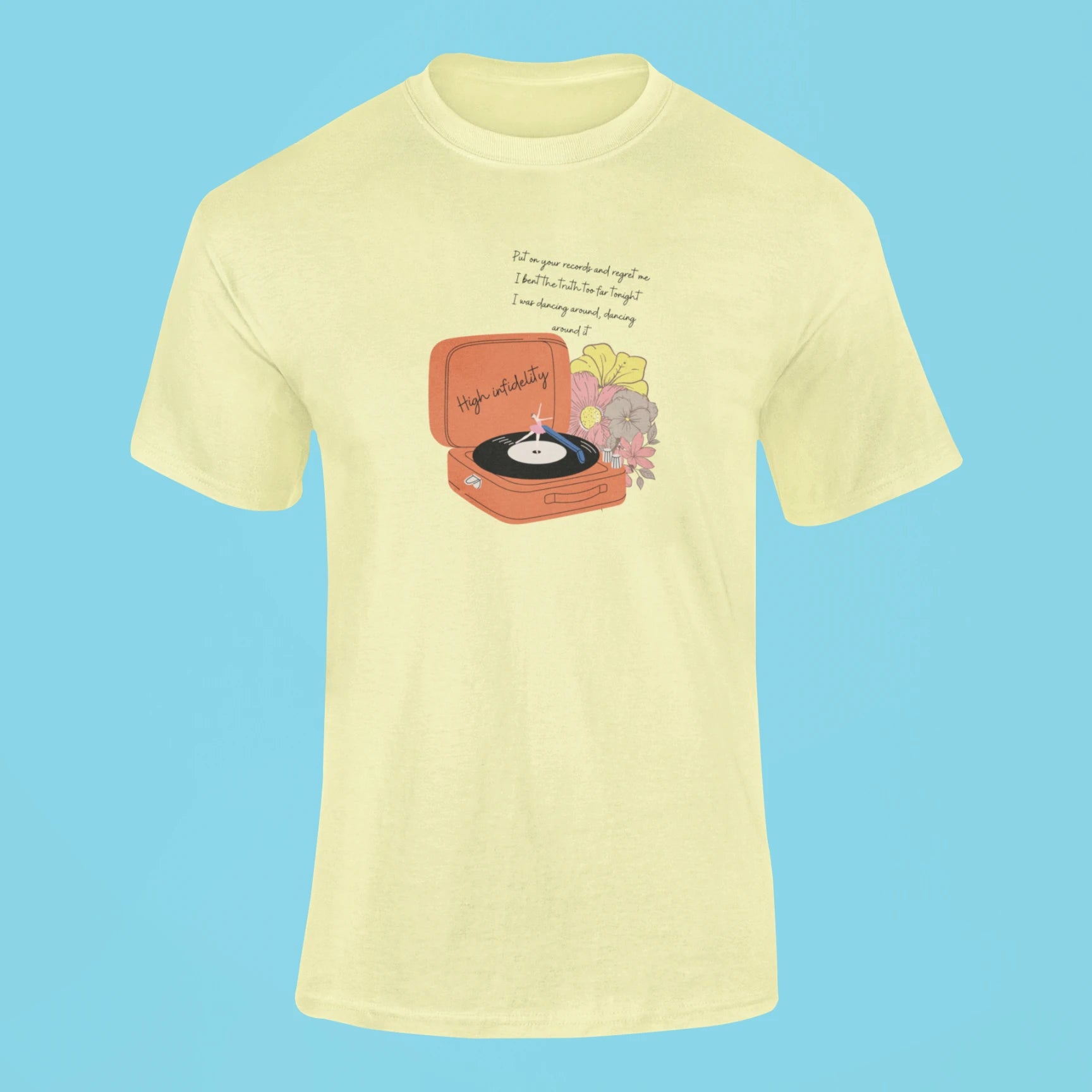 taylor swift high infidelity t shirt butter yellow