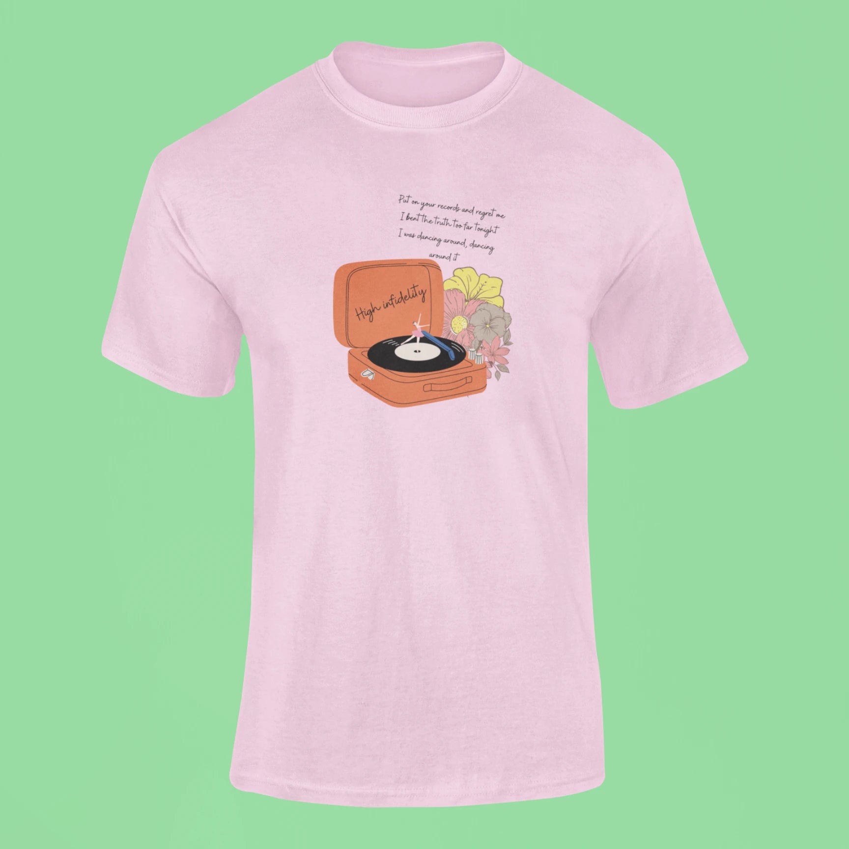 taylor swift high infidelity t shirt pink