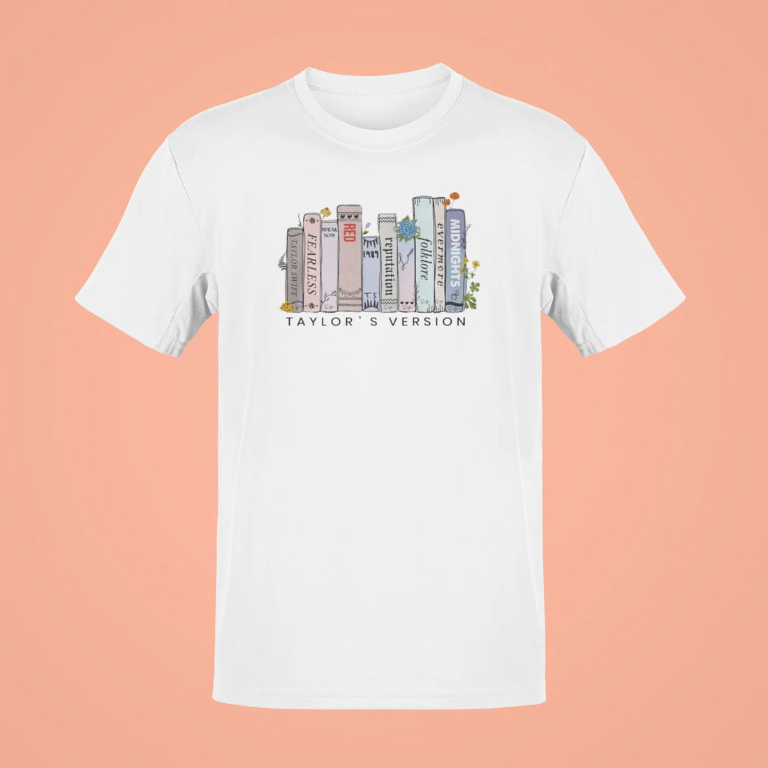 taylor swifts albums as books oversized t shirt 2 white