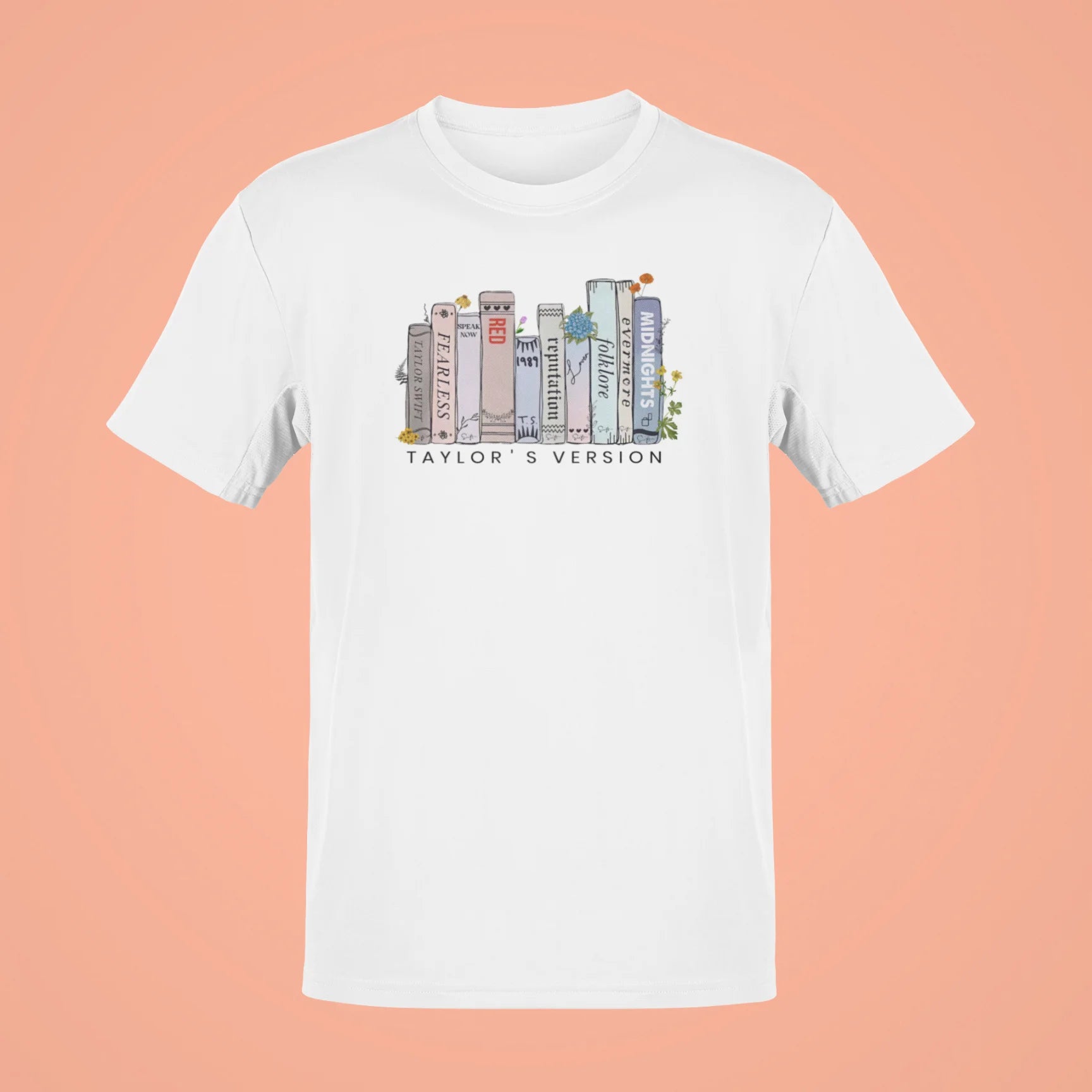 taylor swifts albums as books oversized t shirt 2 white