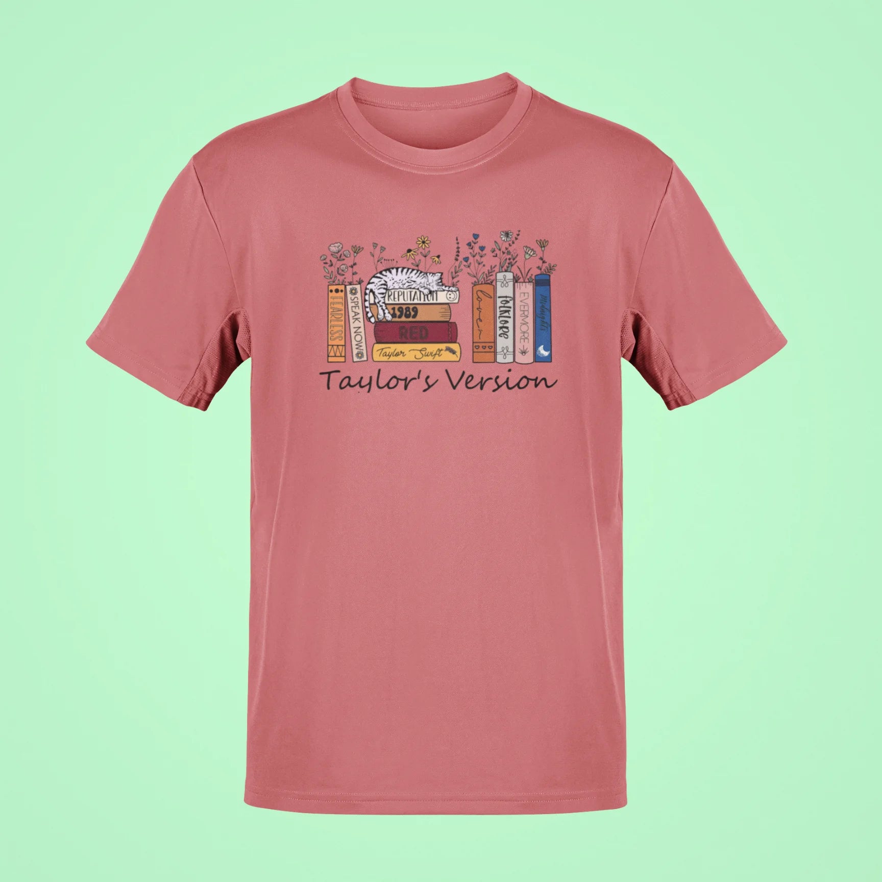 taylor swifts albums as books oversized t shirt 3 rose