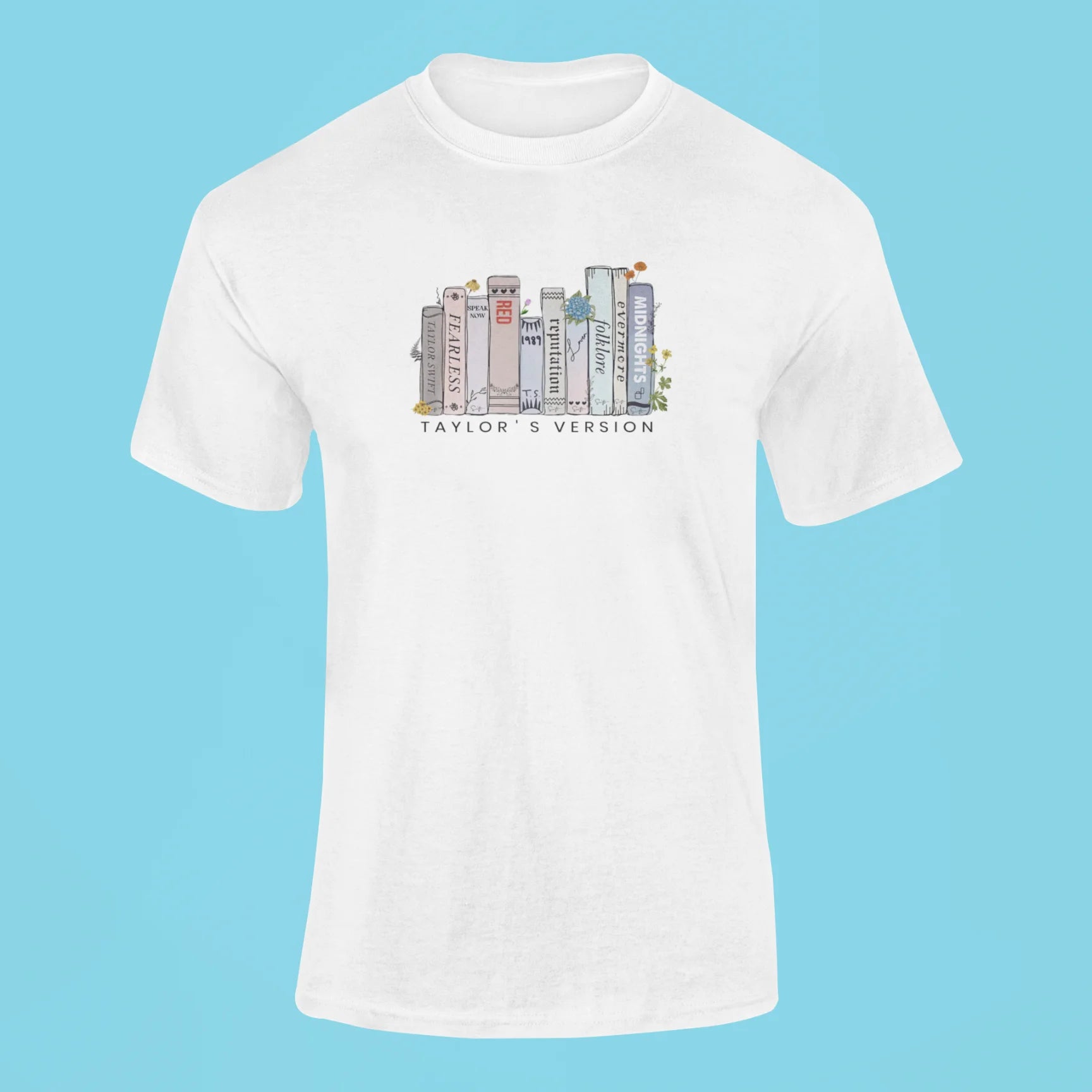 taylor swifts albums as books t shirt 2 white