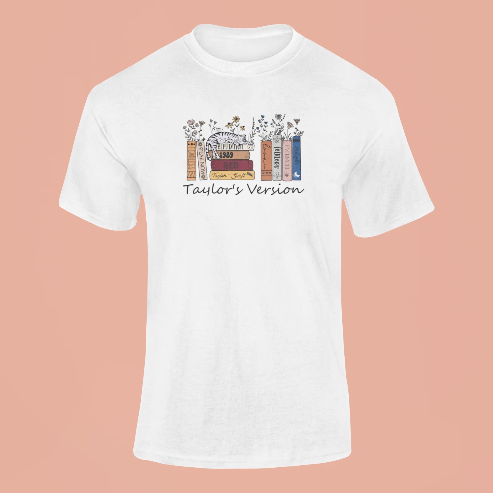 taylor swifts albums as books t shirt 3 white