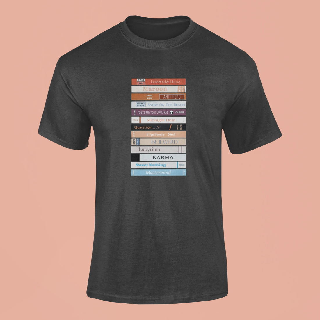 taylor swifts midnights bookshelf t shirt maroon