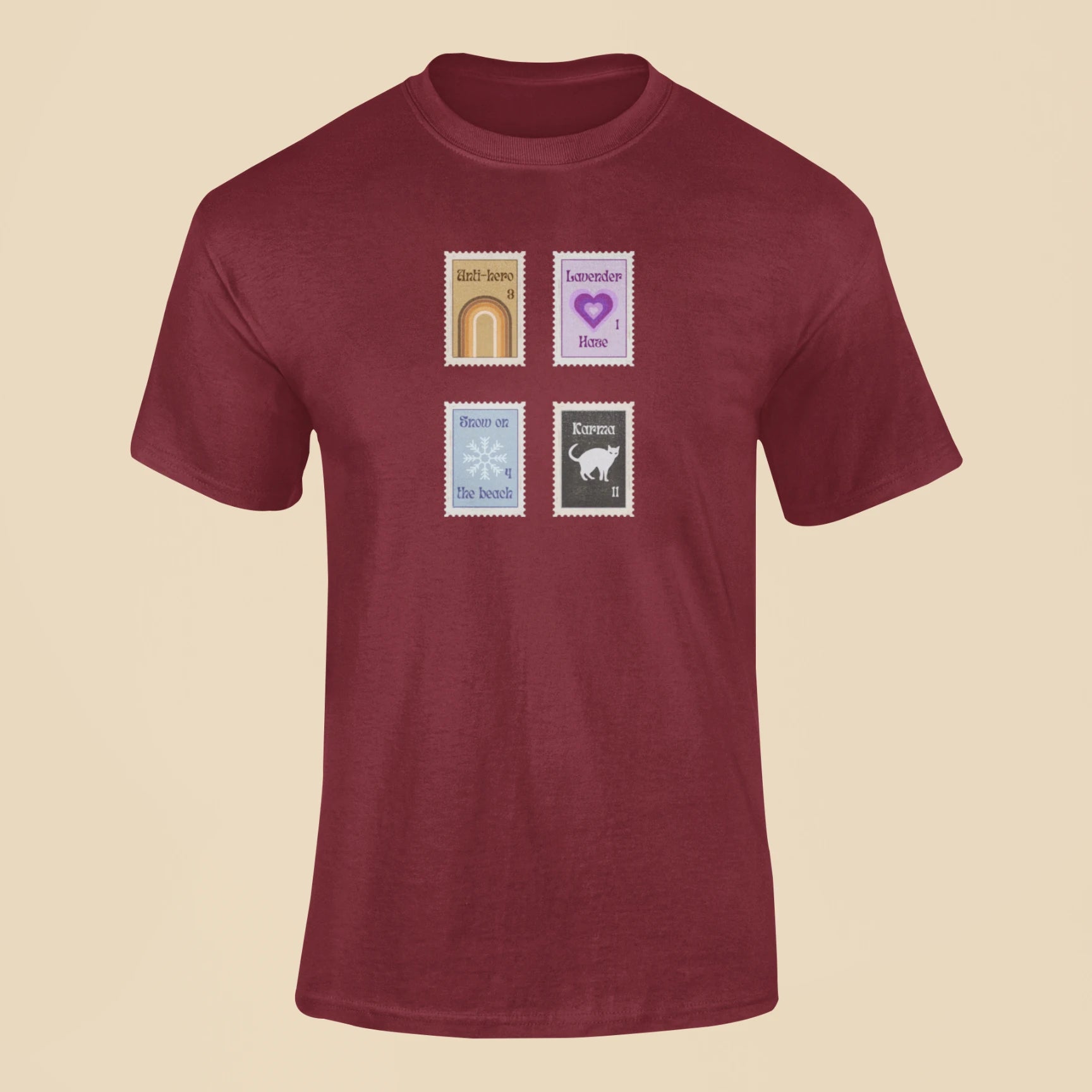 taylor swifts stamp t shirt maroon