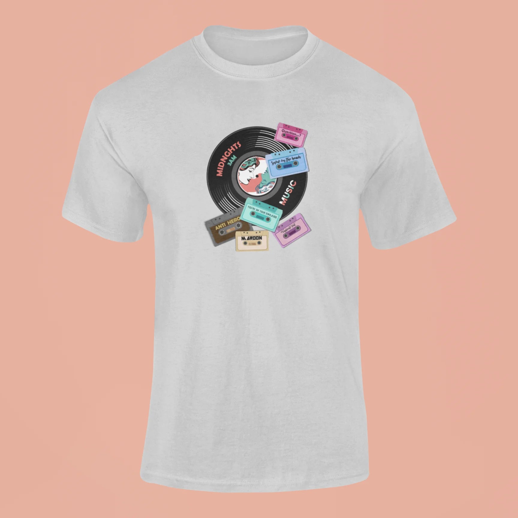 taylot swift albums cds and cassette t shirt grey