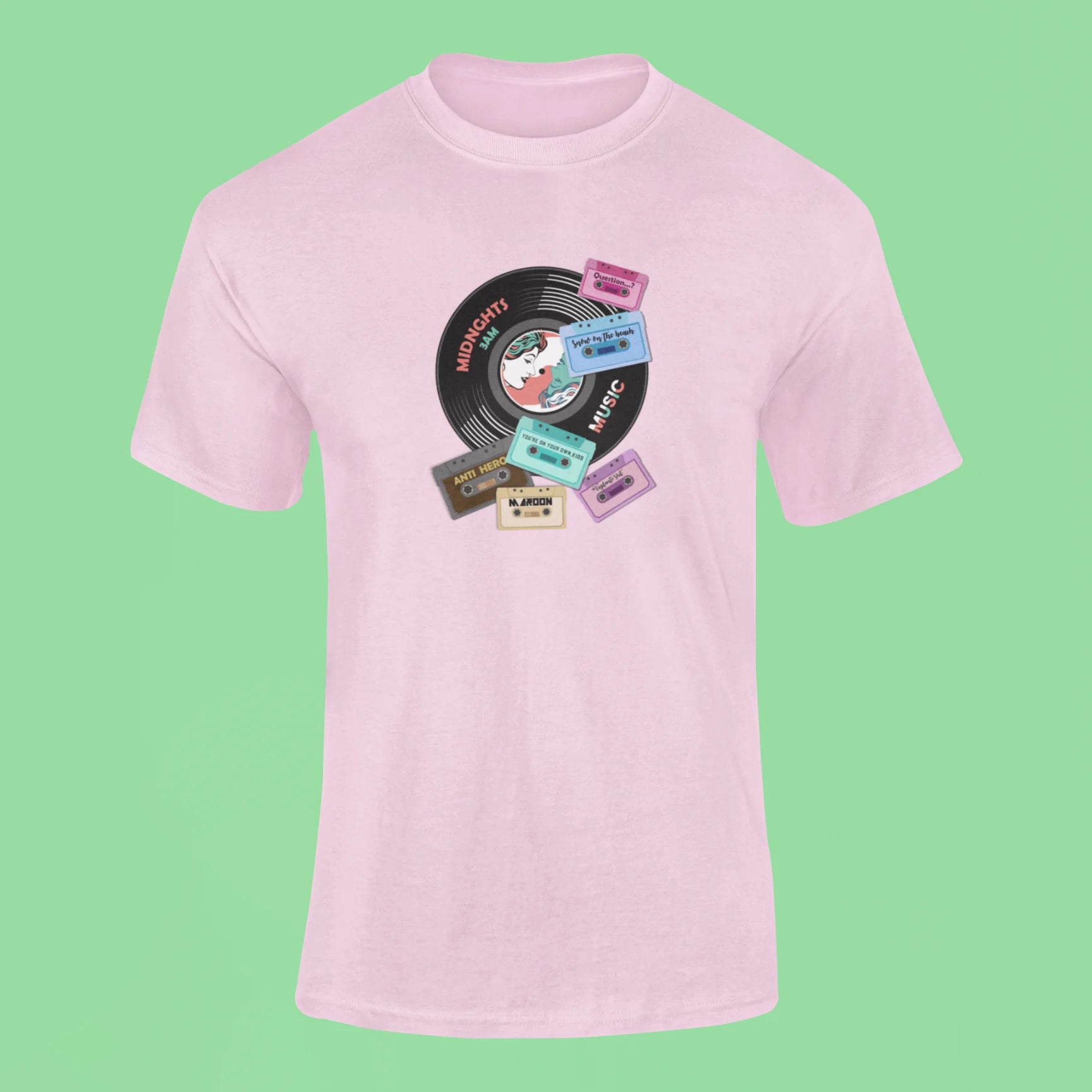 taylot swift albums cds and cassette t shirt pink