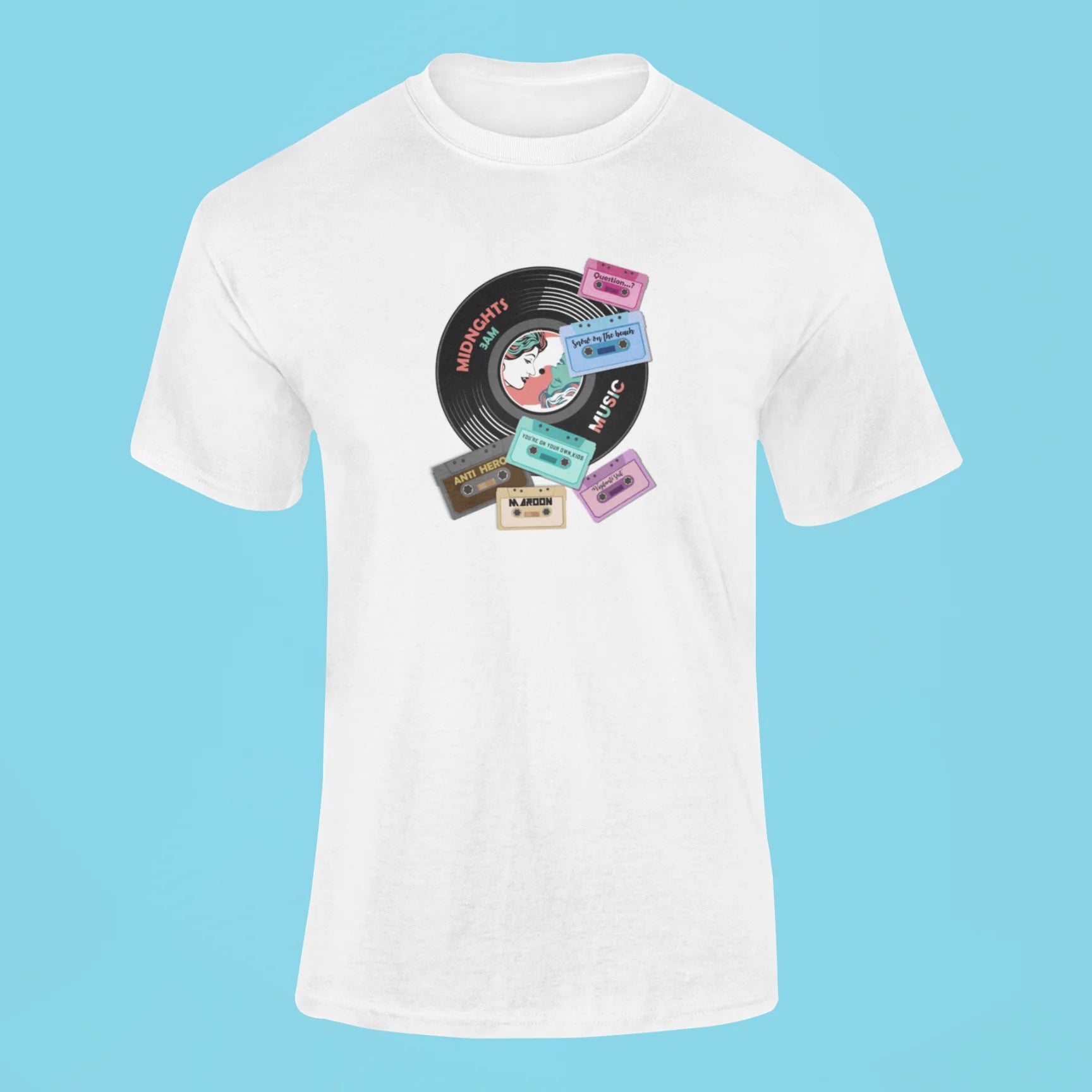 taylot swift albums cds and cassette t shirt white