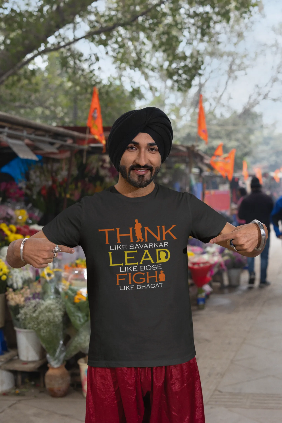 Think like Savarkar, Lead like Bose, Fight like Bhagat Oversized T-Shirt