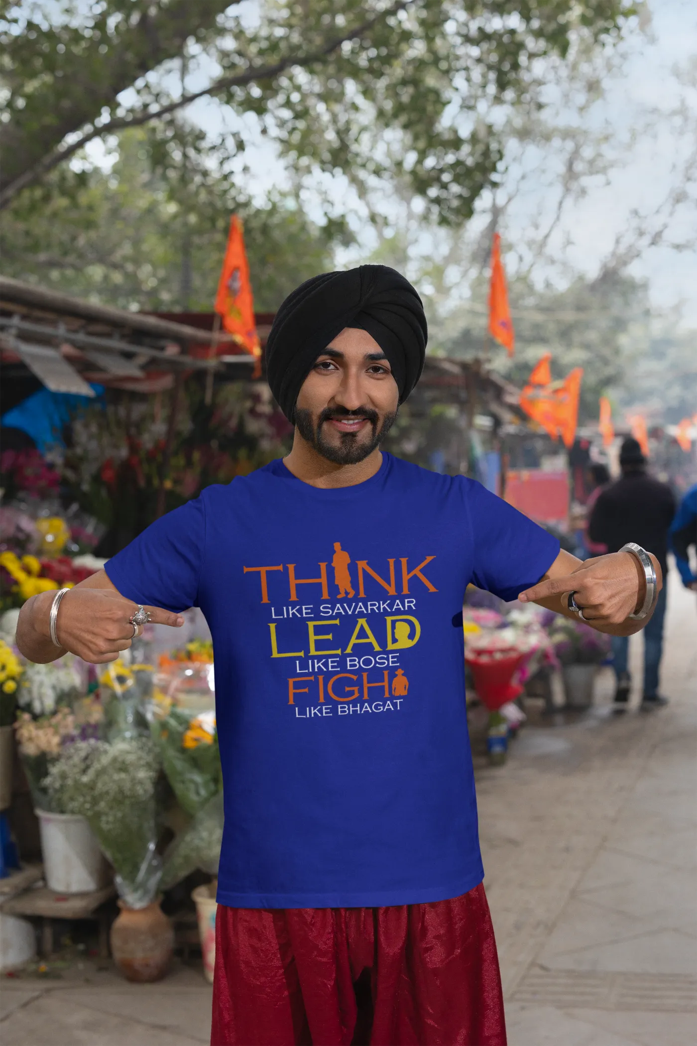 Think like Savarkar, Lead like Bose, Fight like Bhagat Oversized T-Shirt