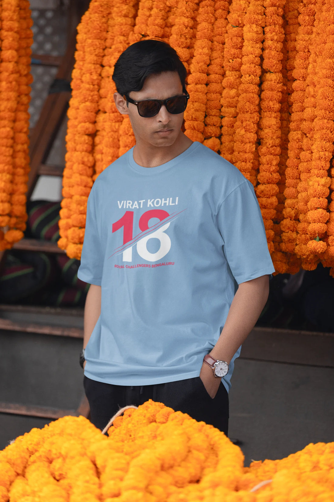 Virat Kohli Number 18 - RCB Oversized T-Shirt