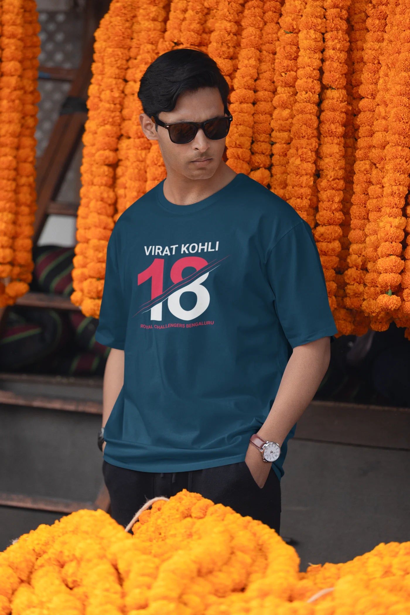 Virat Kohli Number 18 - RCB Oversized T-Shirt