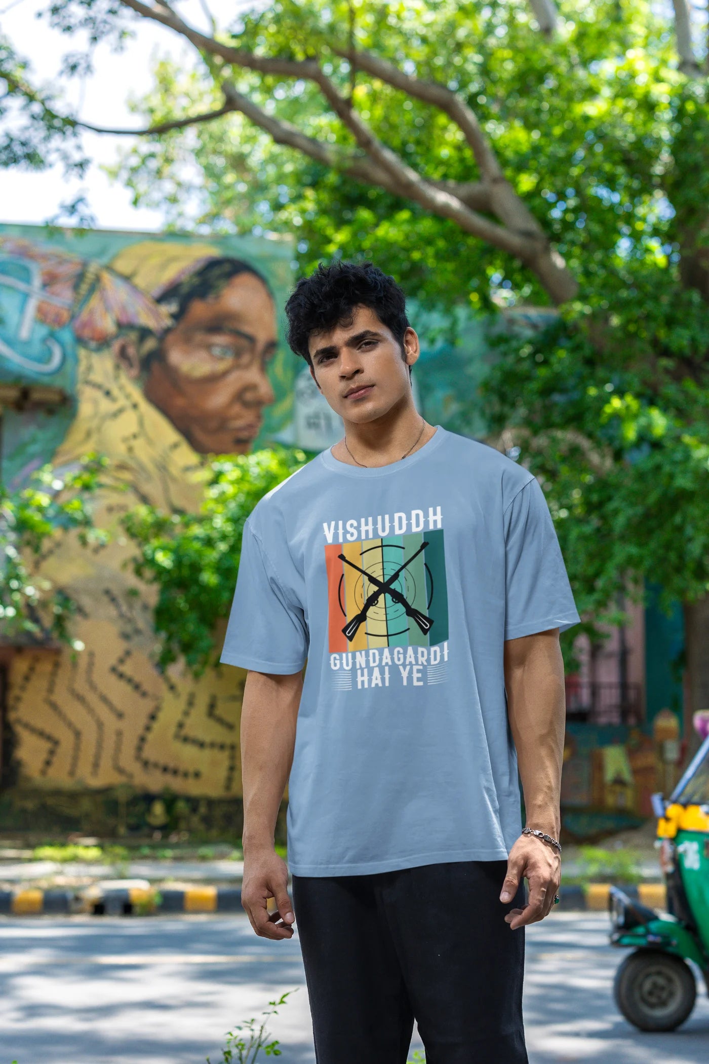 Vishuddh gundagardi hai gij oversized T-shirt
