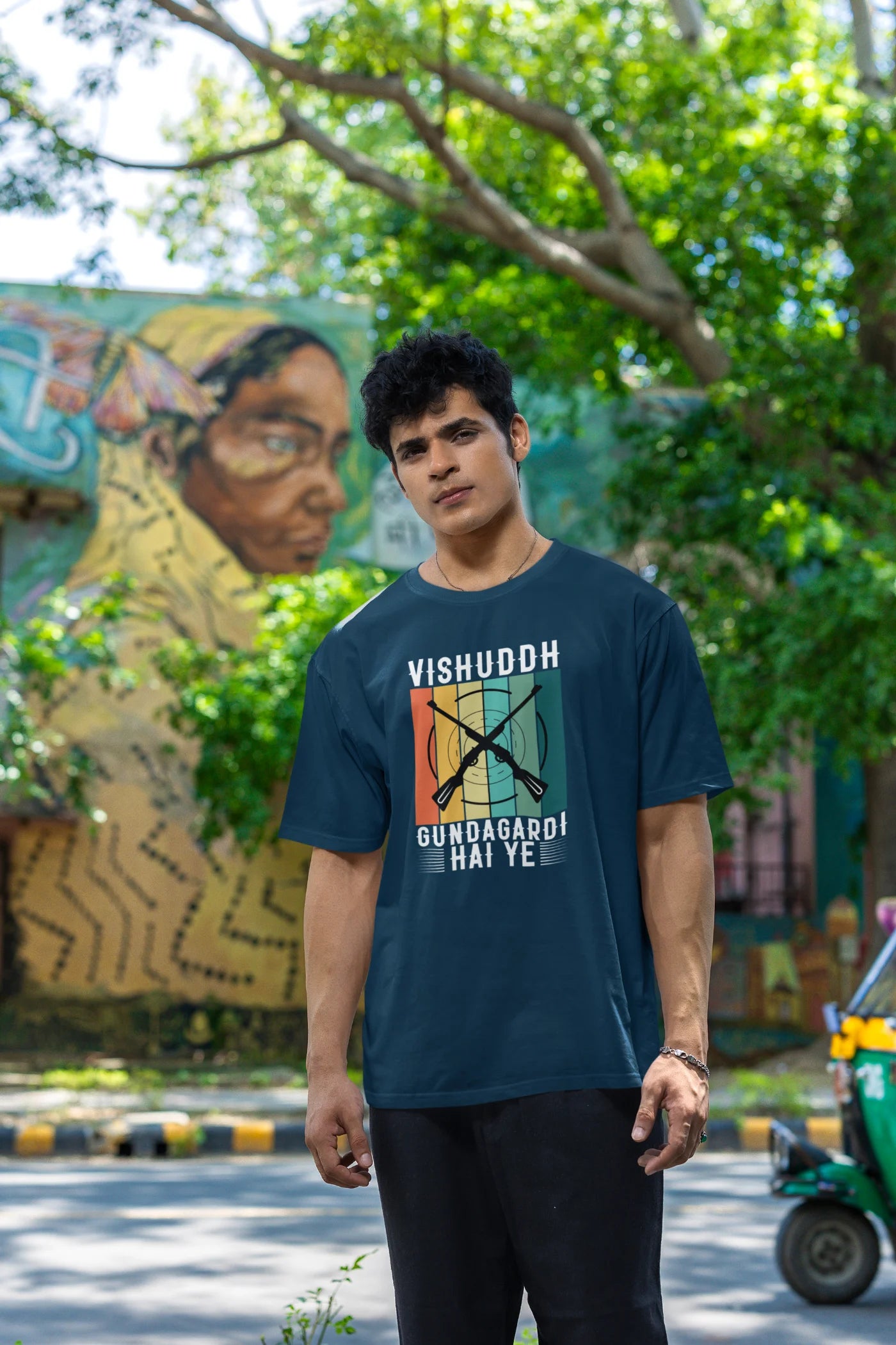 Vishuddh gundagardi hai gij oversized T-shirt