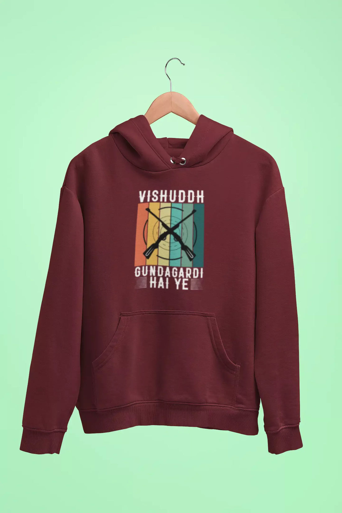 vishuddh gundagardi hai ye unisex hoodie maroon
