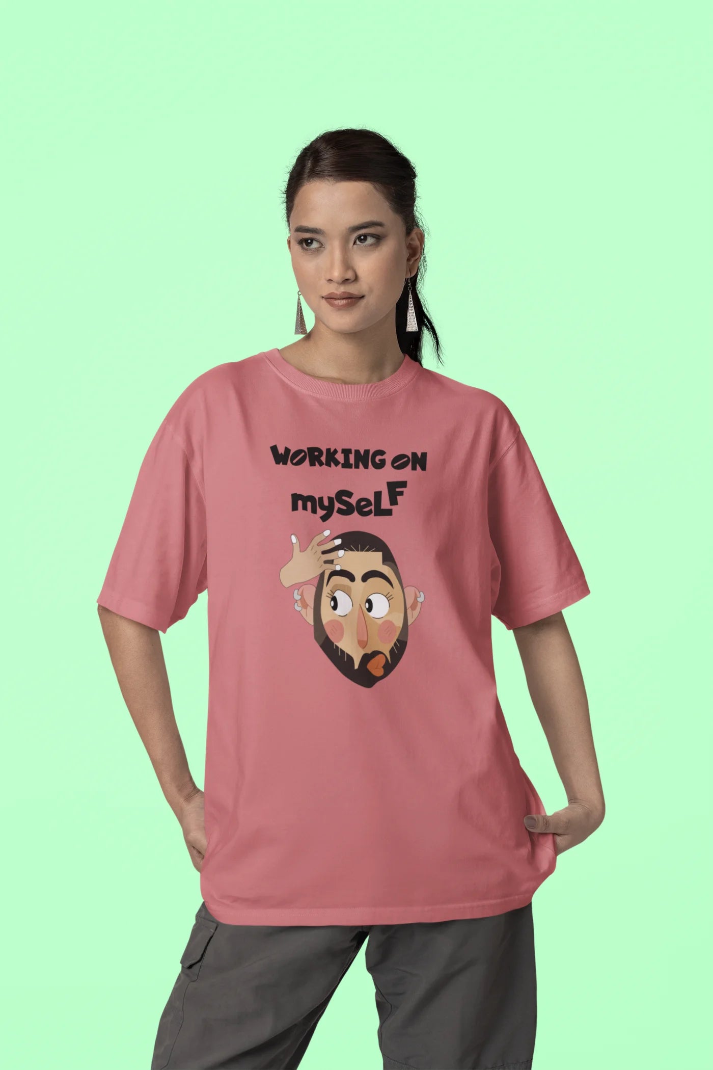 Aan mezelf werken Oversized T-shirt